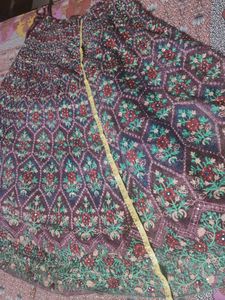 Multicolour Full Embroidery Lehenga .