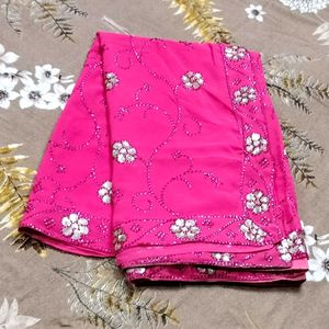 PINK PARTY WEAR SAREE
