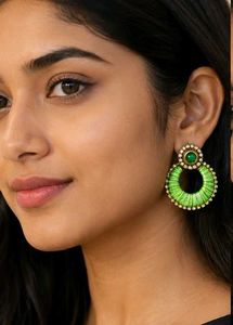 Boho Silk Thread Hoop Earrings combo 3