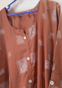 Unused Rust Chinese collar Printed Kurti
