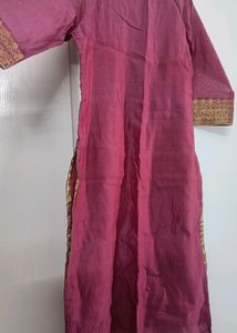 Pale Pink Dual Shade Kurta w Gold