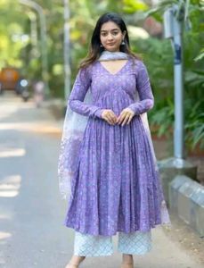 Beautiful Lavender Kurta Set with Pants