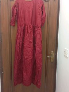 Maroon Cotton Kurta