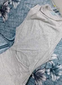 Grey Cut-Out Bodycon Midi Dress