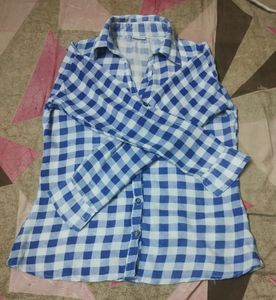 Blue Square Checked Shirt