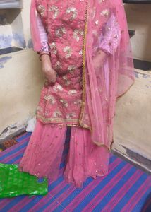 Beautiful Pink Embroidered Kurta Set