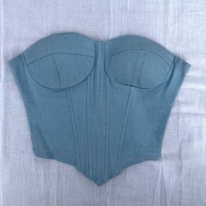 Denim Bustier Top