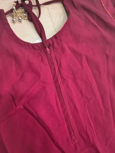 Maroon Kurta set with Sharara