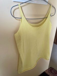 Lemon Yellow Knitted Spaghetti Top