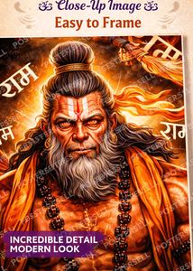 Hanuman Ji Wall Poster for Home &amp; Pooja Room | Ram