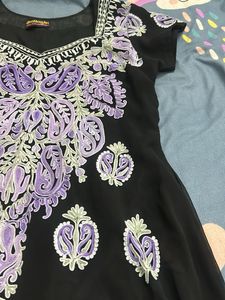 Embroidered Black Kurta