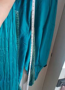Teal Floral Kurta Set with Dupatta One tym use
