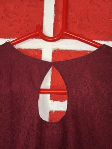 Elegant Maroon Lace Dress