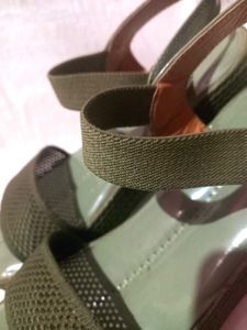 Stylish Olive Green Wedge Sandals
