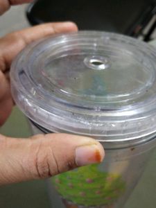 Big Glass With Straw Hole.