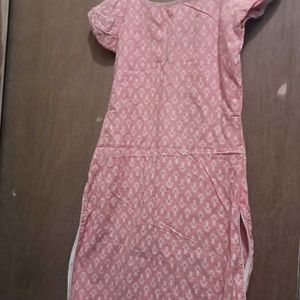 Pink Printed Cotton Blouse