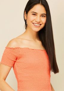 Off-Shoulder Smocked Top