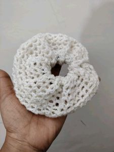 Handmade Crochet Hair Scrunchie - Cream