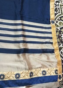 Elegant Striped Saree with Blouse