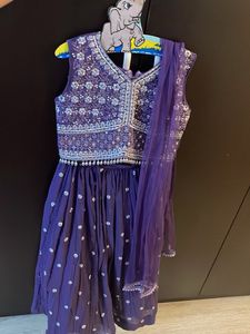 Girls Purple Lehenga Choli Set