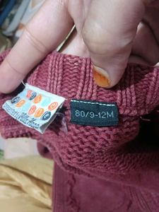 Baby Girls Red Knit Cardigan
