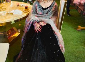 Elegant Black Lehenga Set with Dupatta