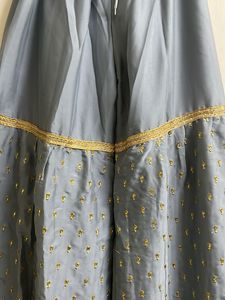 Elegant Navy Blue Embroidered Garara Set