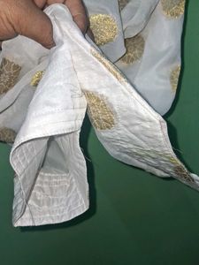 White Salwar Pants with Gold Printof 1