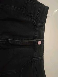 pleted denim black skirt