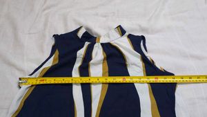 Greathe Sleeveless Striped Bow-Back Blouse