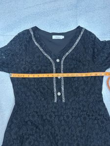 Elegant Black Lace V-Neck Dress