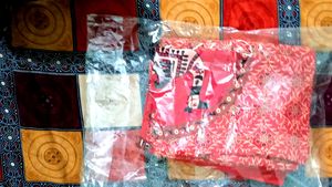 Jaipuri Red Designed King Size Bed Sheet