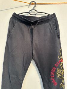 Black Graphic Print Sweatpants