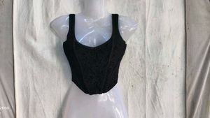 3729. Black Lace Corset Top