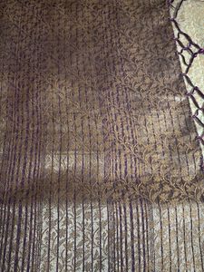 Banarasi-weave synthetic brocade sari