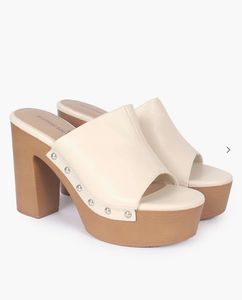 Platform Block Heeled Mules/Wedges