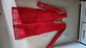 Red Embroidered kurta