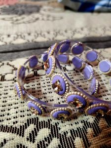 Chic Purple Beaded Bangles