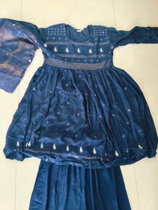 Elegant Navy Blue Kurta Set with Dupatta