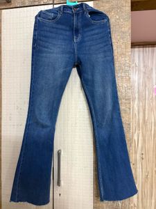 Trendy Blue Flare Jeans