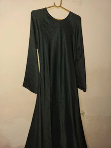 Stylish Geometric Print Pattern Satin Abaya