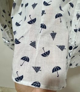 MANGO Casual White Printed Button-Up Shirt