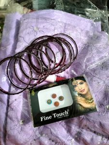 Combo Lavender Kurta Set with Accessories