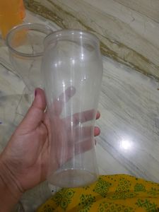 Set of 2 Clear Plastic Pilsner Glasses