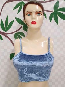 (1200)Blue Velvet Cami Top