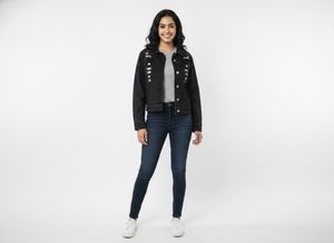 Black Distressed Denim Jacket