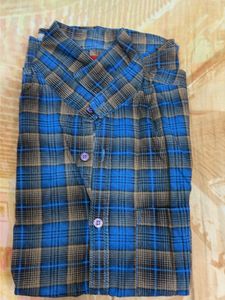 Men's Blue Plaid Flannel Shirt