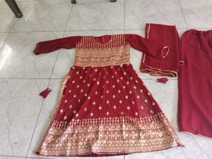 Elegant Maroon Embroidered Kurta Set
