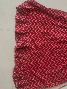 Red Chevron Print Anarkali Kurta