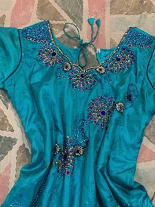 Elegant Teal Embellished kurti🎀